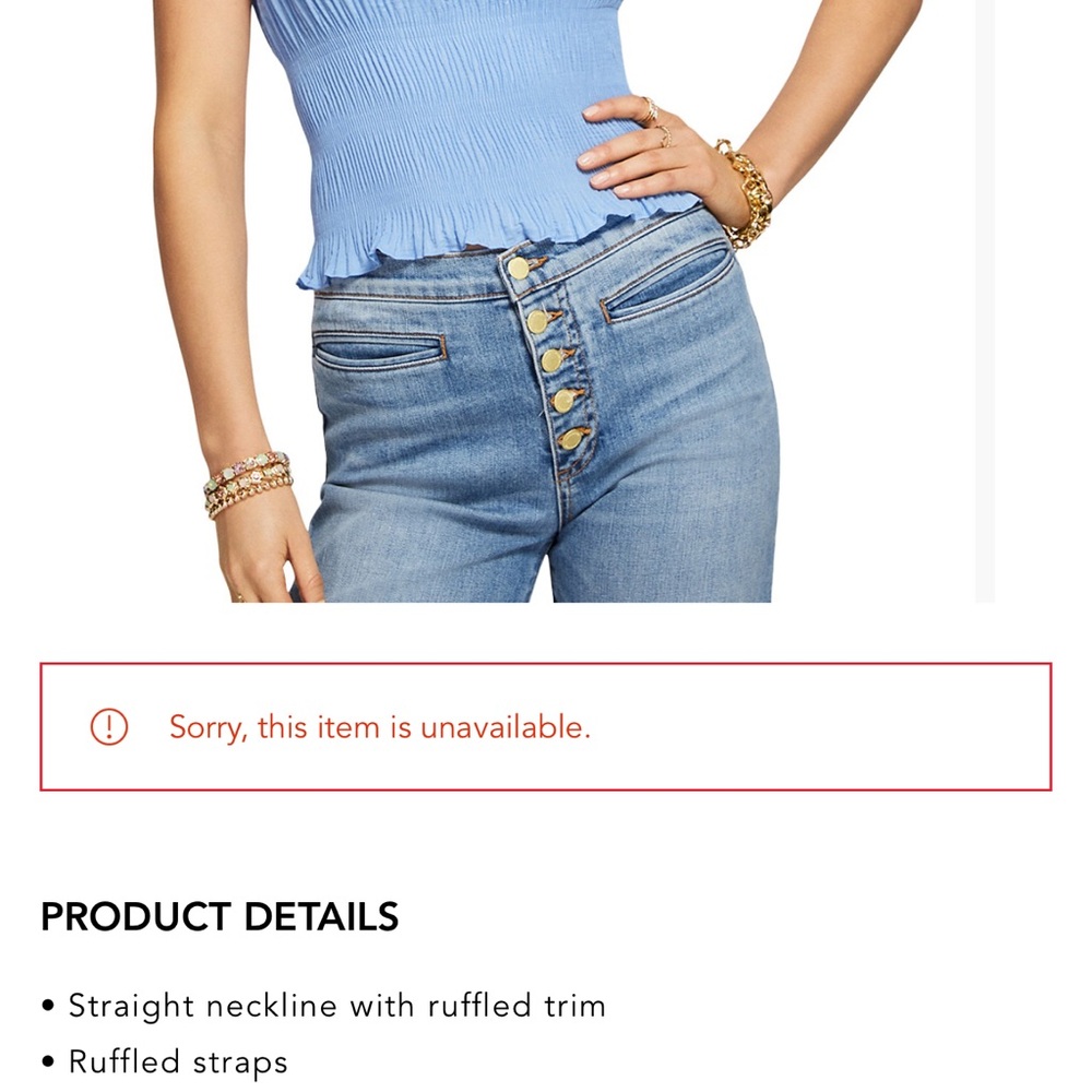 Ramy Brook Light Blue Ruffled Top